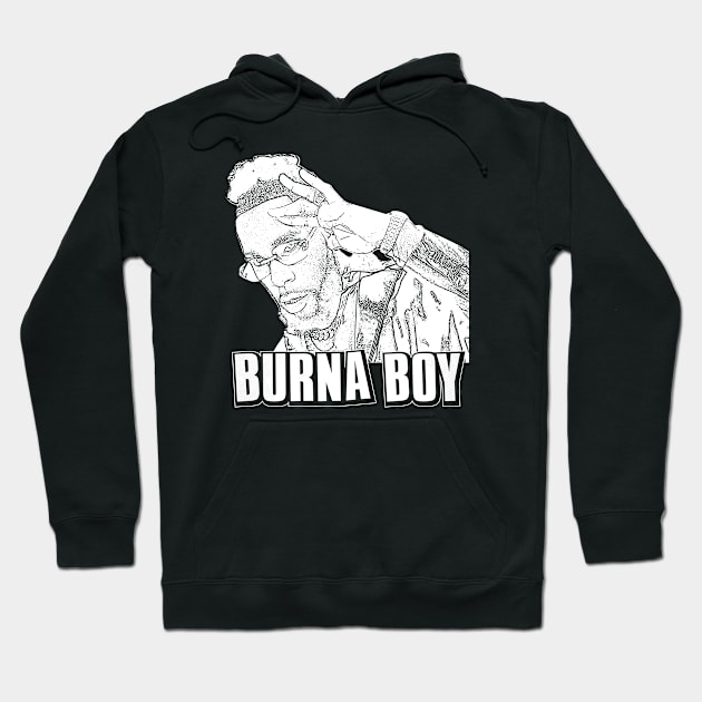 Burna boy // White rero // Hip hop Hoodie by Degiab